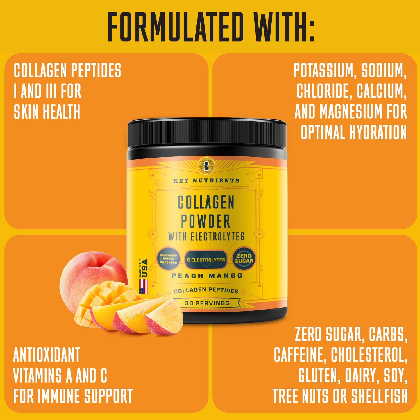 Collagen Peptides with Electrolytes Powder, Collagen Powder, Collagen Peptides Powder KEY NUTRIENTSBuy Supplements Australia
