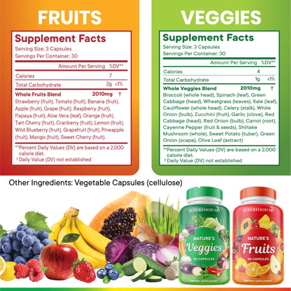 Superfood MD Fruits & Veggies Supplement - Whole Food Natural Superfoods - with Beta Carotene - Soy Free- 90 Count (Pack of 2) Superfood MDBuy Supplements Australia