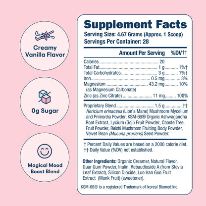 Love Sweat Fitness Mood & Stress Support Supplement for Women | Ashwagandha, B Vitamins & Magnesium Powder | Focus, Calm & Balance | Miss Congeniality Vanilla | Vegan, Non-GMO | 28 Servings Love Sweat FitnessBuy Supplements Australia