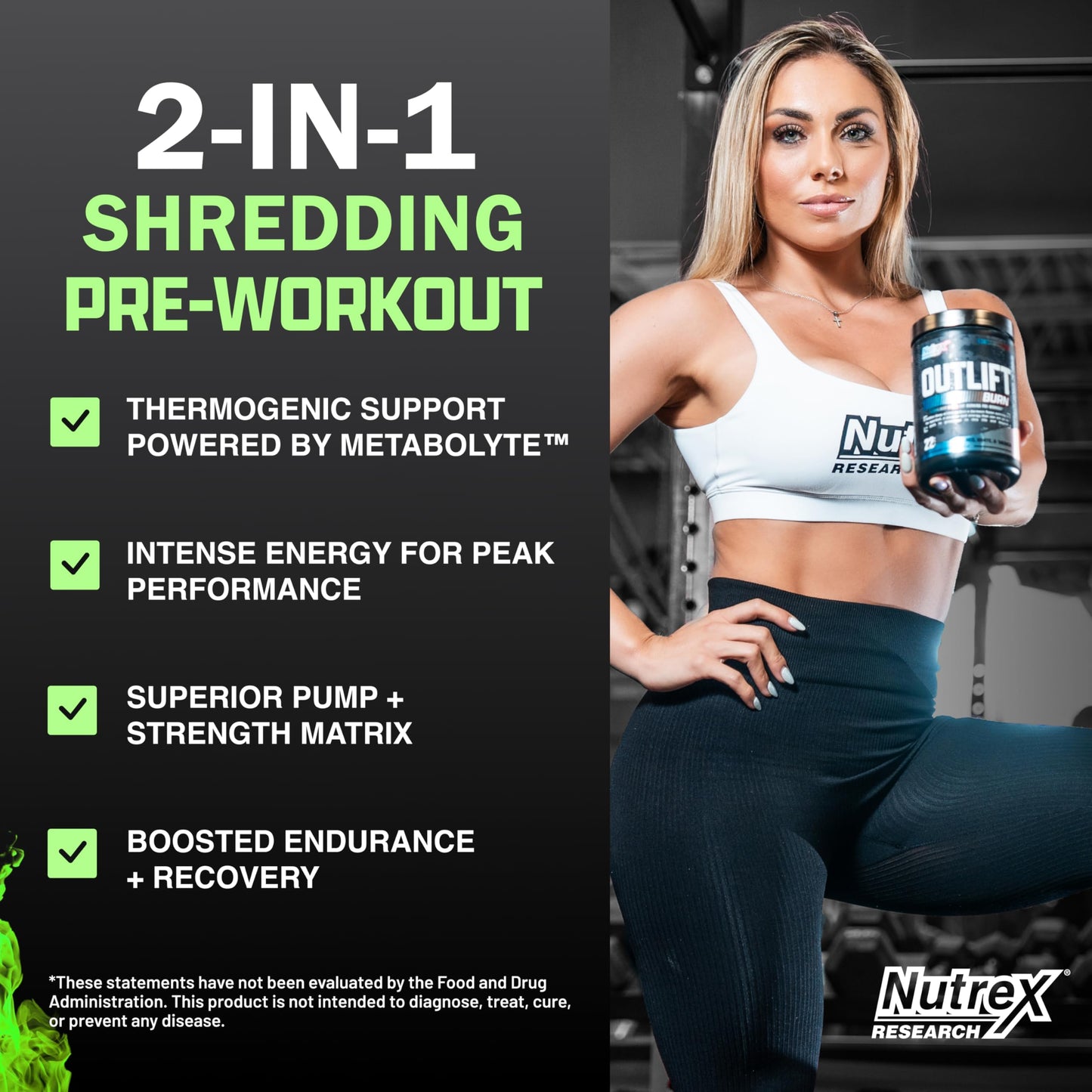 Nutrex Research Outlift Burn Thermogenic Pre Workout Powder, 2 in 1 Performance Nutrex ResearchBuy Supplements Australia
