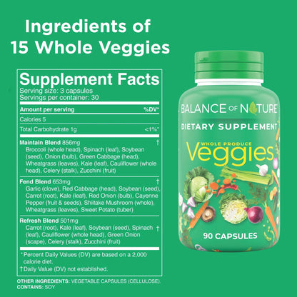 Balance of Nature Whole Veggies Supplement with Superfood Vegetables Balance of NatureBuy Supplements Australia