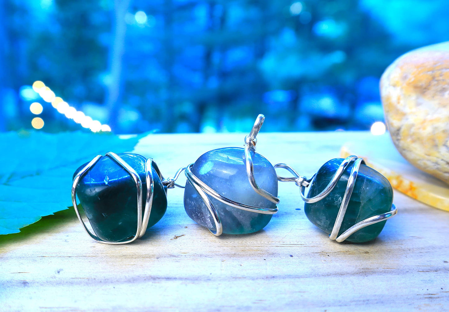 Shelf and Stone Rainbow Fluorite Wire Wrapped Pendant - Dark Hued Fluorite Crystal Necklace Shelf and StoneBuy Supplements Australia