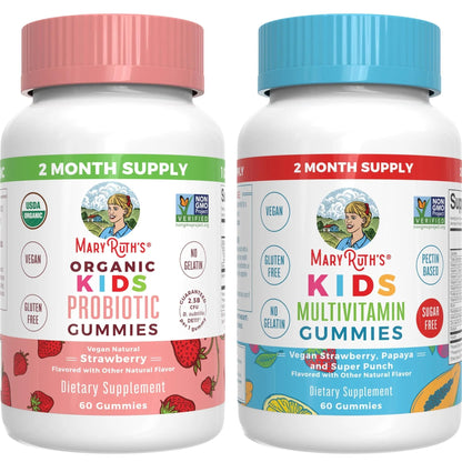 MaryRuth Organics Multivitamin and Probiotic Gummies (Strawberry) for Kids | Clean Label Project Verified® | Vitamins for Gut Health MARYRUTH'S