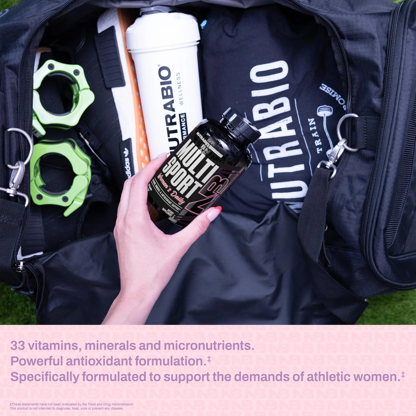 NutraBio Multisport for Women - Womens MultiVitamin - 33 Vitamins, Minerals, Micronutrients - Rich in Antioxidants NutraBio
