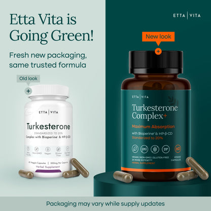 Potent Turkesterone Supplement, 2X Pure (Made in USA - 3rd Party Tested) Most Bioavailable and Natural Test Support Supplement, Supports Energy Lean Muscle Health, Recovery and Stamina, Vegan (60ct) Etta VitaBuy Supplements Australia