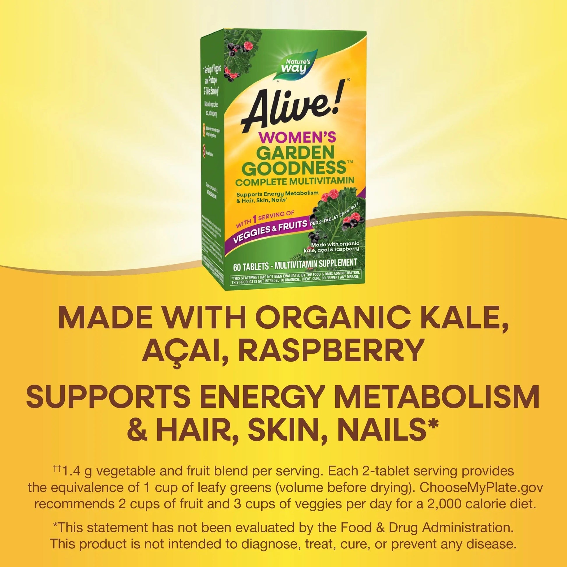 Nature's Way Alive! Garden Goodness Multivitamin for Women, High Potency B-Vitamins to Support Cellular Energy Nature's WayBuy Supplements Australia