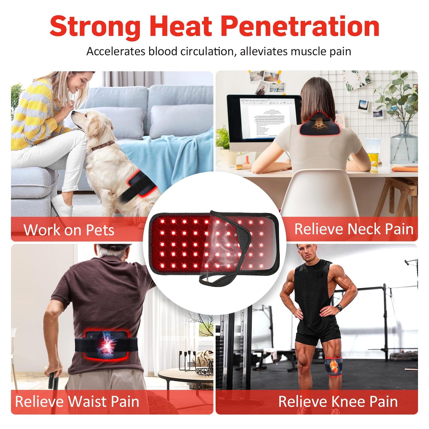 Red Light Therapy Belt, Infrared Light Therapy for Body, Wearable Wrap with Timer GMOWNWBuy Supplements Australia