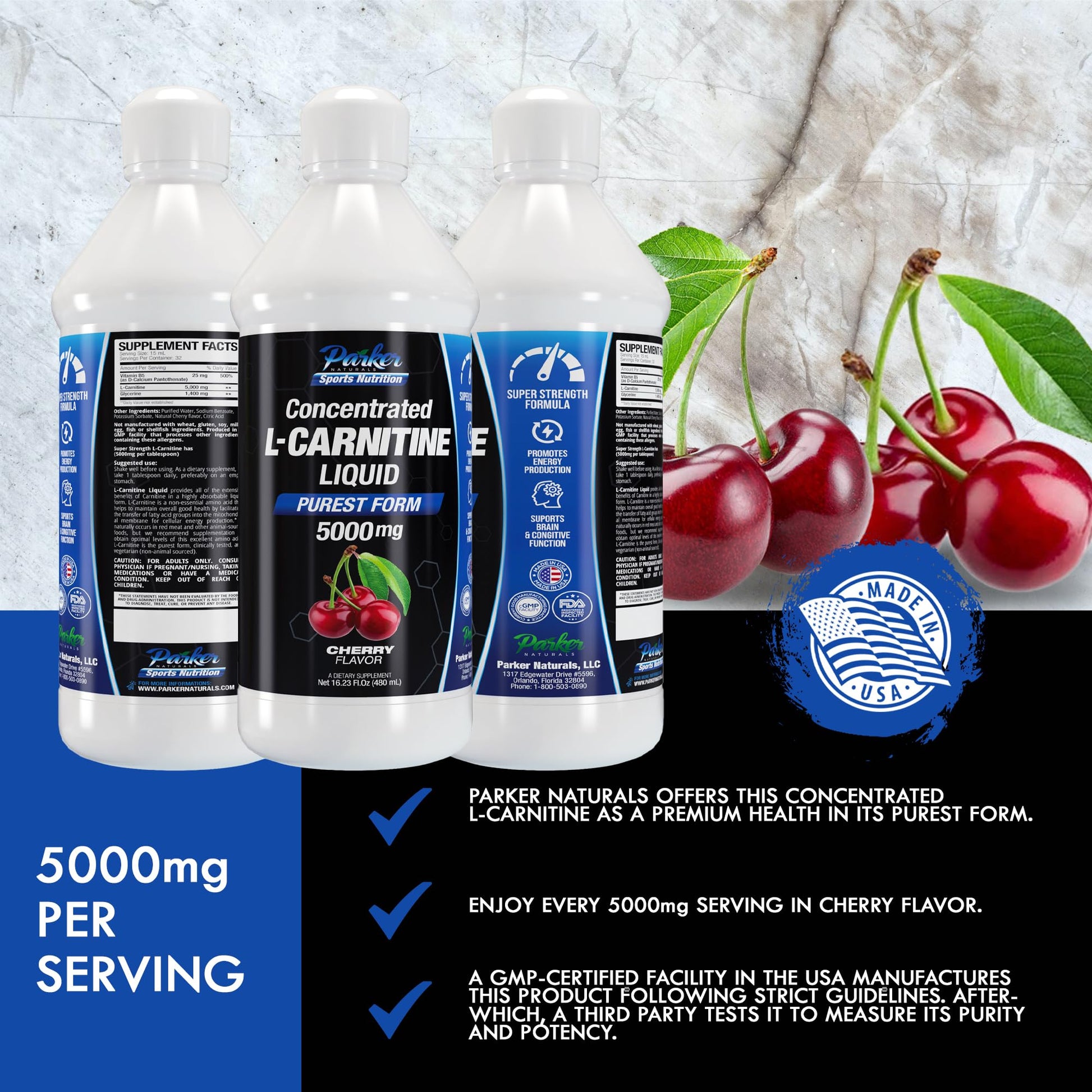 Parker Naturals L-Carnitine 5000 Mg Premium Dietary Supplement Liquid - 16 Oz All Natural Parker NaturalsBuy Supplements Australia