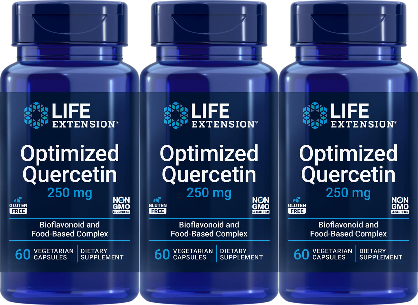 Life Extension Optimized Quercetin Capsules, 60 Vegetarian Capsules (Pack of 3) Life ExtensionBuy Supplements Australia