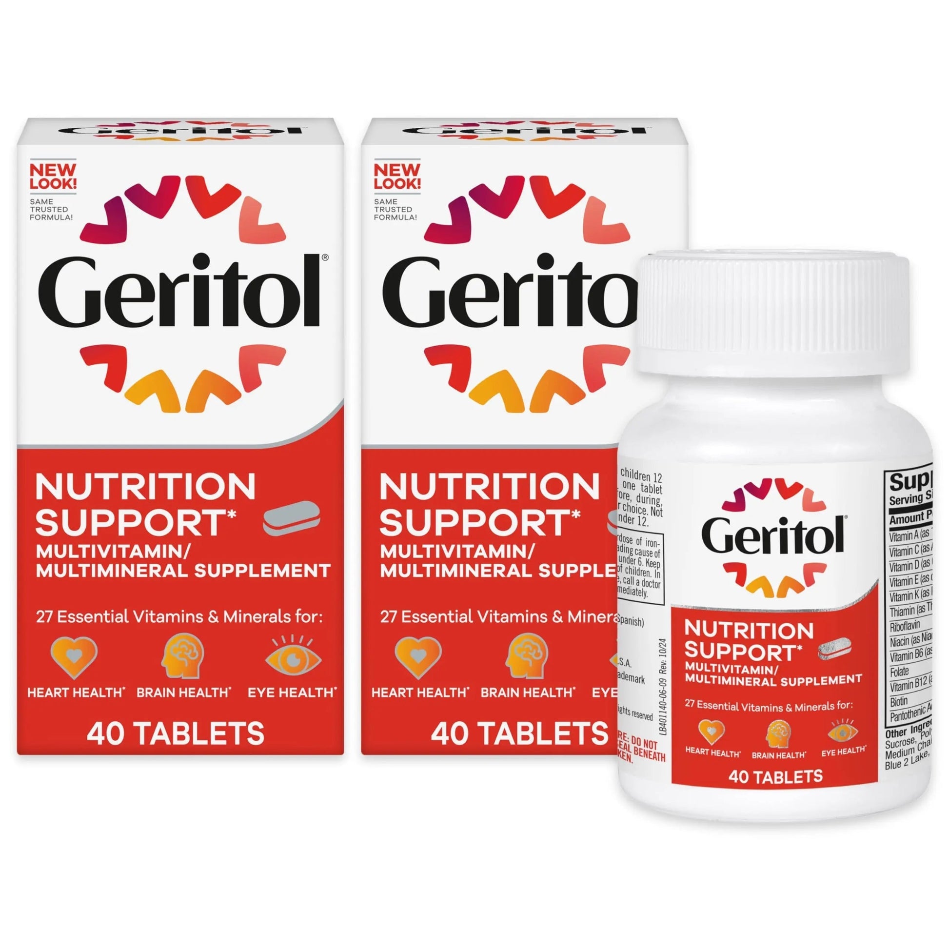 Geritol, Multivitamin Supplement, Contains Antioxidants, Vitamins B, C, E & D and Iron, 27, Minerals, Gluten-Free Geritol