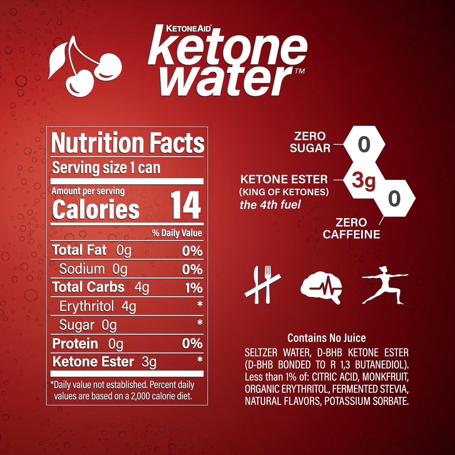 KetoneWater | Functional Sparkling Water w/Ketone Ester (3 Grams) | Black Cherry Flavor KetoneAidBuy Supplements Australia