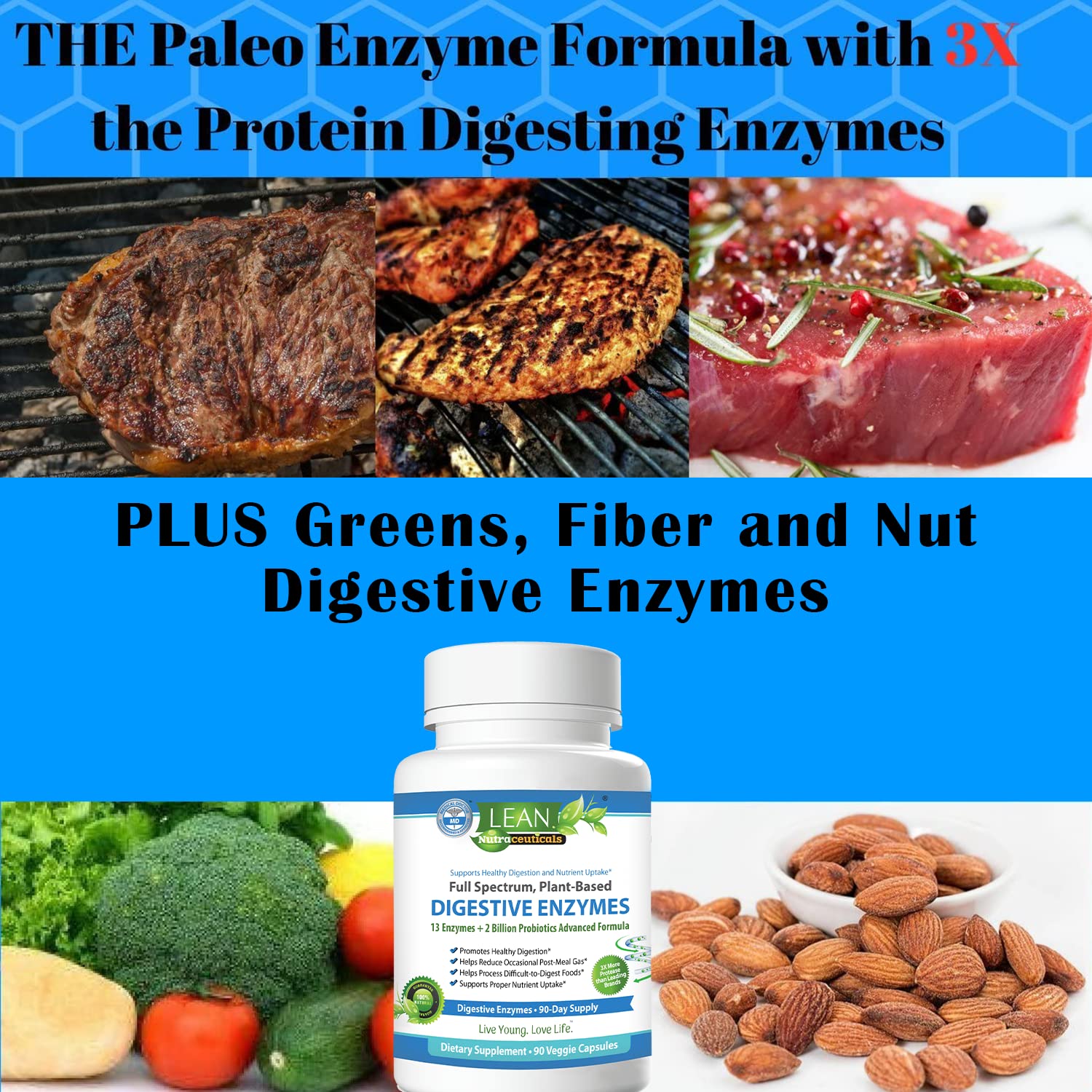 Digestive Enzymes with Probiotics, 90 Day Gut Health Supplement, 90 Cap LEAN NutraceuticalsBuy Supplements Australia