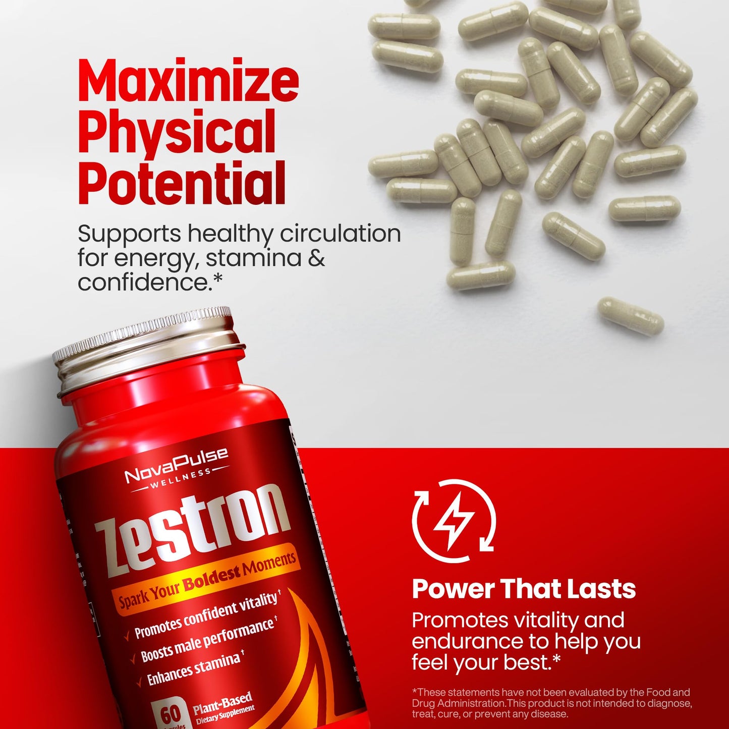 Male Enhancing Supplement Fast Acting Enlargement Pills for Men - Enhanced Size, Drive, Blood Flow, Libido, Testosterone Booster, Strength, Endurance - Boost Performance & Confidence - 60 Capsules NovaPulse WellnessBuy Supplements Australia