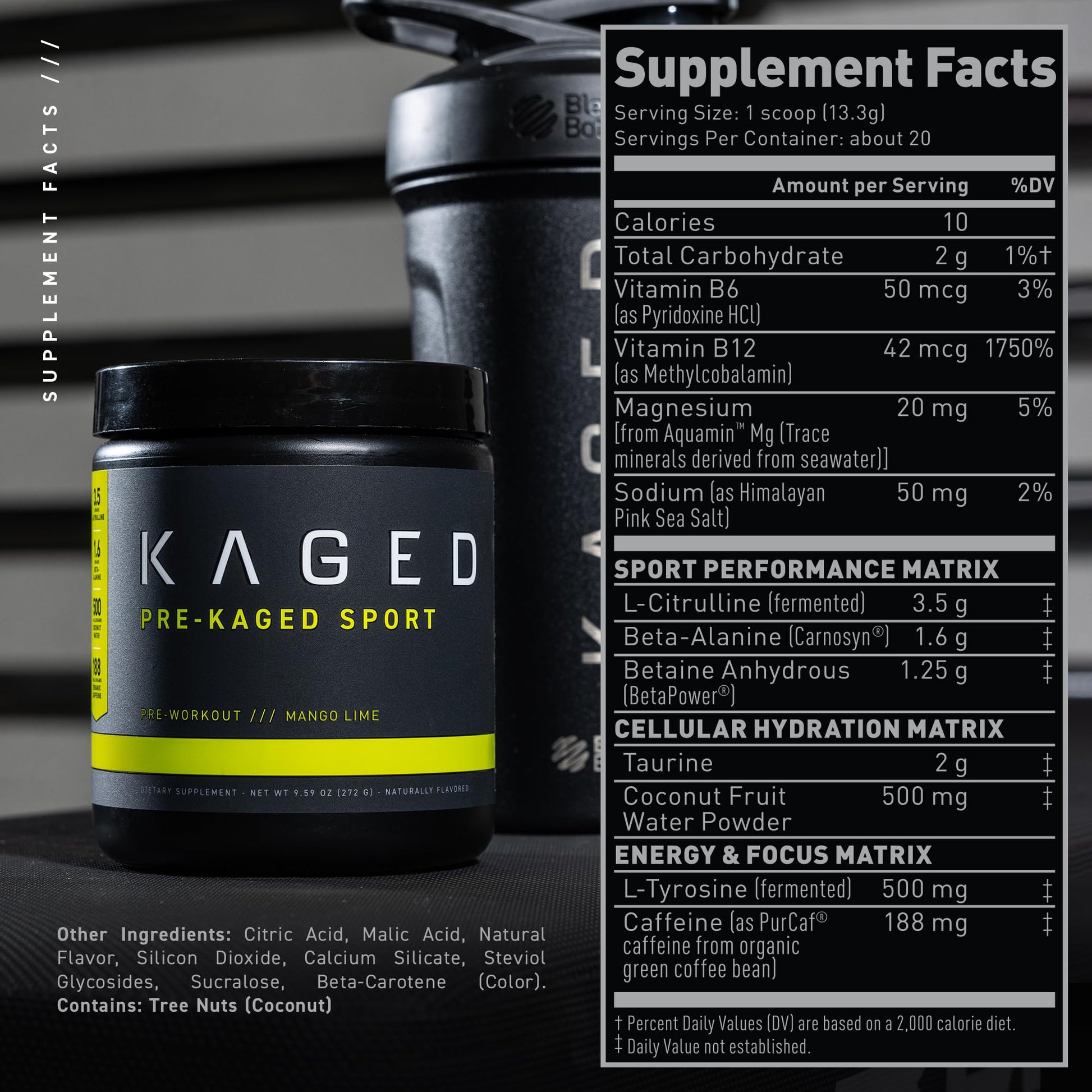 Kaged Athletic Sport Pre Workout Powder | Mango Lime | Energy Supplement for Endurance KagedBuy Supplements Australia