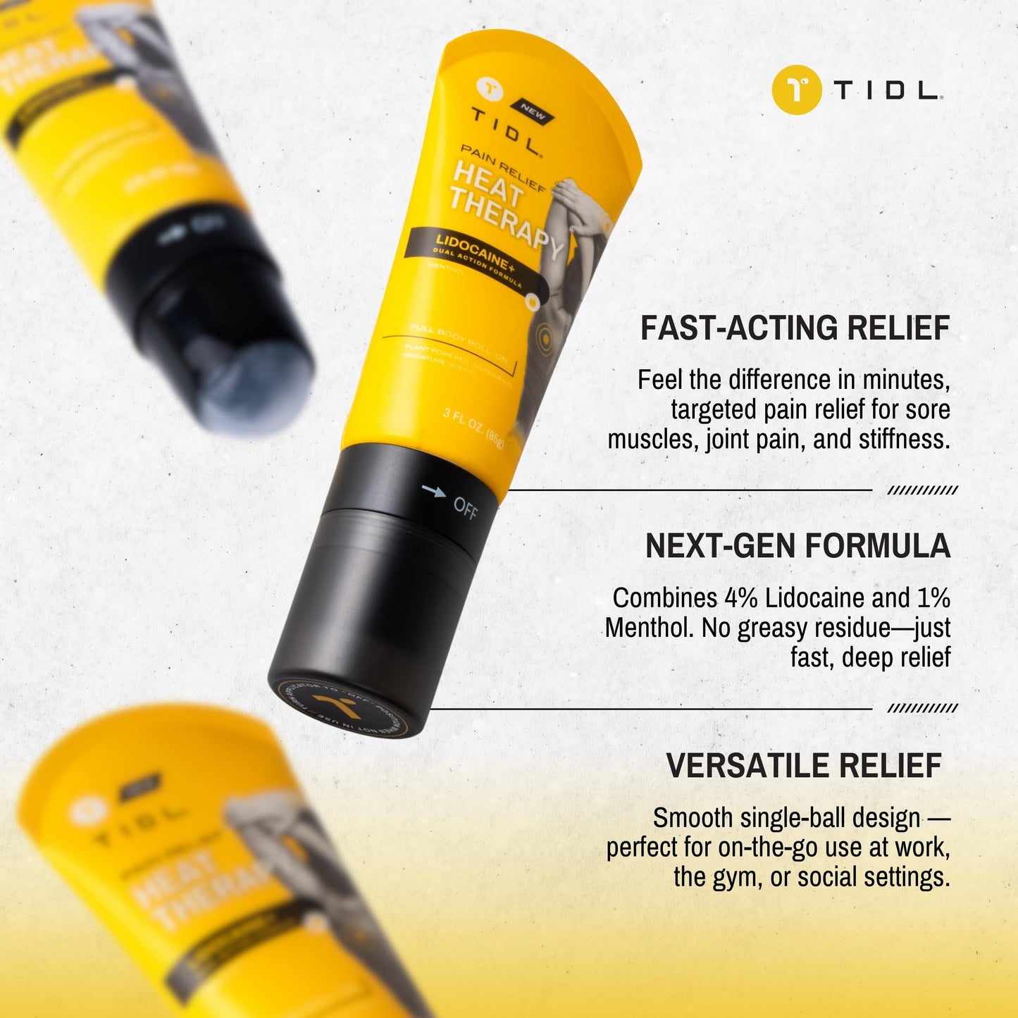 TIDL - Pain Relief Roll On - Fast-Acting Relief on Lower Back, Knee, Neck, Joint & Nerve Pain - Works for Post Workout, Sport & Muscle Recovery - Cooling, Topical, Lidocaine, Menthol (3oz, 1-Pack) TIDLBuy Supplements Australia