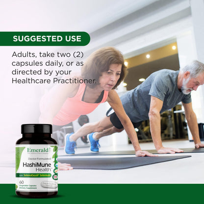 Emerald Labs HashiMune Health - Vegan Thyroid & Immune Support Supplement - Includes SelenoExcell Selenium & Myo-Inositol - 60 Vegetable Capsules (30-Day Supply) EMERALD LABSBuy Supplements Australia