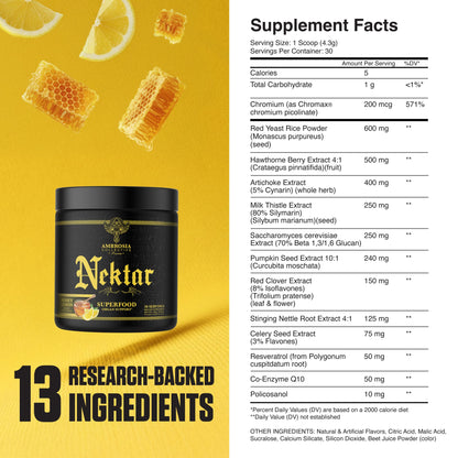 Ambrosia Superfood Organ & Cycle Support Powder | Liver & Kidney Support with Milk Thistle, Red Yeast Rice & CoQ10 | 13 Superfood Ingredients | 30 Servings | Honey Lemon AmbrosiaBuy Supplements Australia