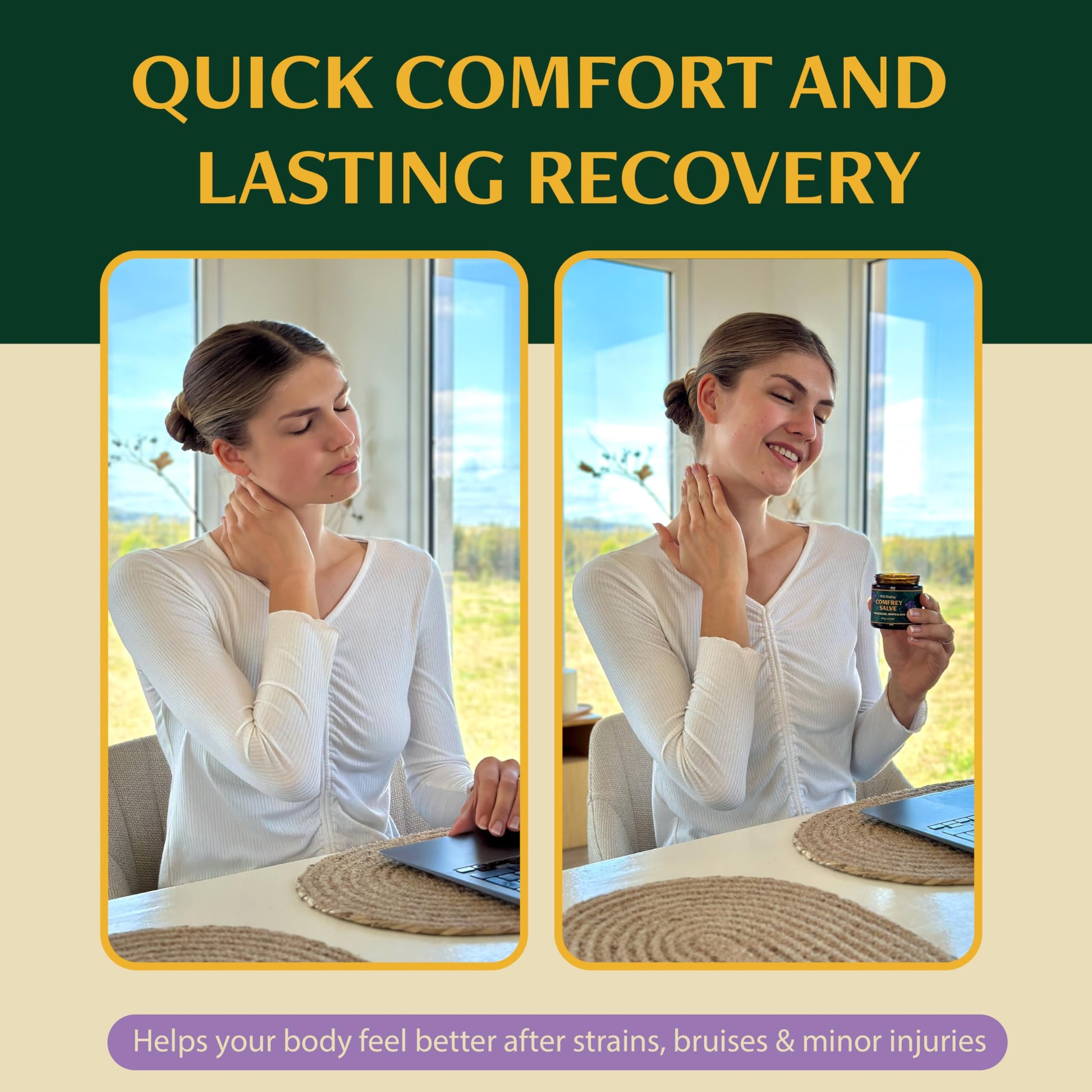 Wild Healing Comfrey Salve – Concentrated Herbal Balm with Arnica, Magnesium & MSM – Soothing Botanical Cream for Joints, Muscles & Dry Skin – 4.23 oz Wild HealingBuy Supplements Australia