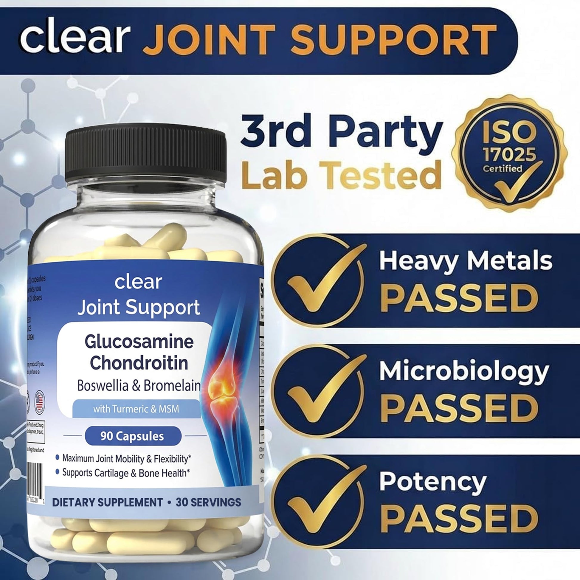 Glucosamine Chondroitin MSM with Turmeric & Boswellia 540 Capsules | 8-in-1 Joint Support Supplement for Flexibility & Mobility | Joint Supplement for Men & Women – Supports Back, Knees, Hips & Joints Clear ProbioticsBuy Supplements Australia