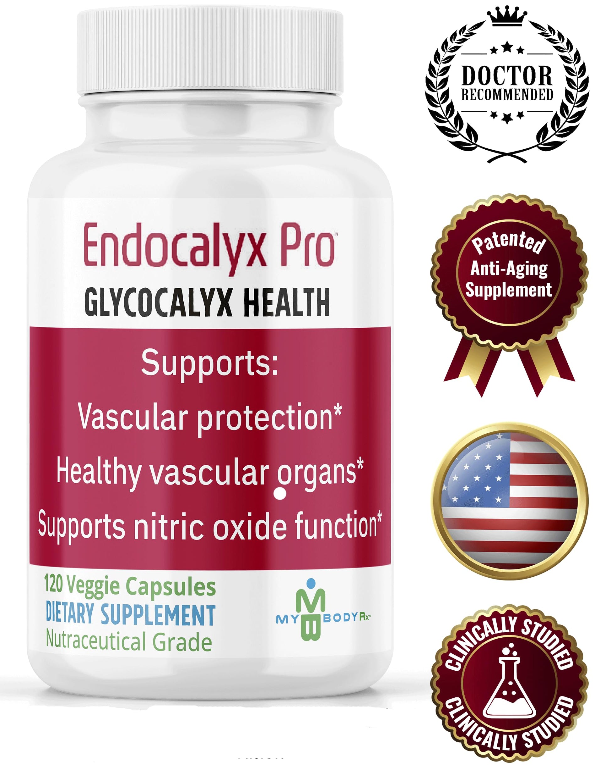 MYBODYRX Endocalyx Pro Supplement – Endothelial Glycocalyx Support 120 Capsules - Vascular & Microcirculation Health – Clinically-Studied – Patented – Supports Nitric Oxide Functions MYBODYRXBuy Supplements Australia