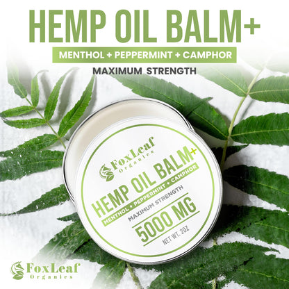 Hemp Oil Balm with Arnica, Camphor, Menthol & Peppermint, Herbal Cooling Balm for Muscles, Joints, Knees, Back & Body, Made in USA, 2oz FOXLEAFBuy Supplements Australia