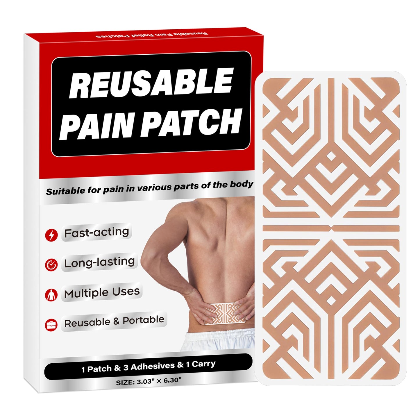 XAYIUIYAX Menthol Pain Patches, Cooling Pain Relief for Sore Muscle Relief - Includes 3 Adhesives, 1 Patch & 1 Carry Case - Relief Back, Shoulder & More - 3.03" × 6.30" - 0327 XAYIUIYAXBuy Supplements Australia