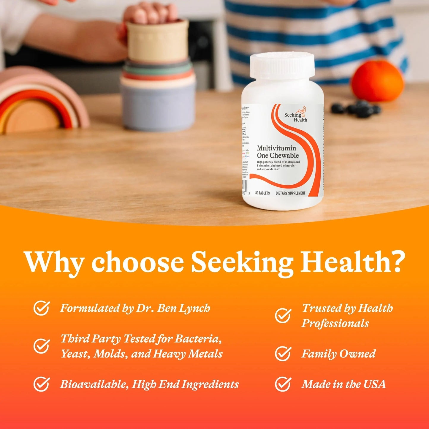 Seeking Health Optimal Multivitamin Chewable - Immune Support Supplement with L-5-MTHF, Vitamin B12 & Vitamin D3 - Multivitamin with Antioxidant Ingredients Seeking HealthBuy Supplements Australia
