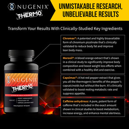 Nugenix Thermo - Thermogenic Fat Supplement Pills for Men, Extreme Metabolic Accelerator, 60 Count