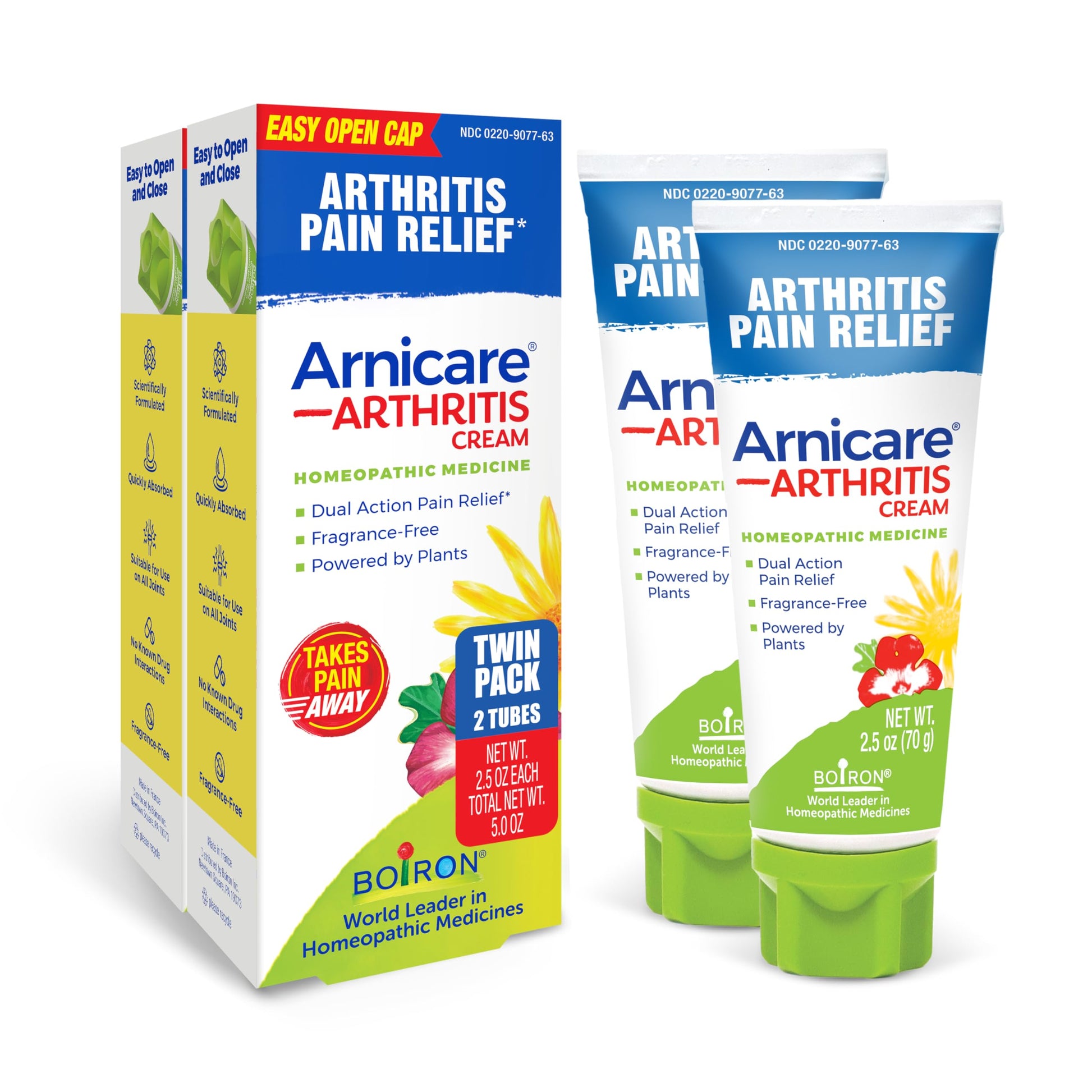 Boiron Arnicare Arthritis Cream for Pain Relief of Knees, Hands, Wrists, Elbows, Joints & Muscles – Quickly Absorbed & Fragrance-Free – 5 oz (2 Pack of 2.5 oz) BoironBuy Supplements Australia
