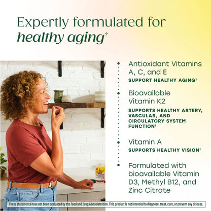 MegaFood Whole Body 55+ Womens Multivitamin - Multivitamin for Women - Vitamin D3 K2, Magnesium Citrate, Biotin & Folate - Bone Health MegaFood