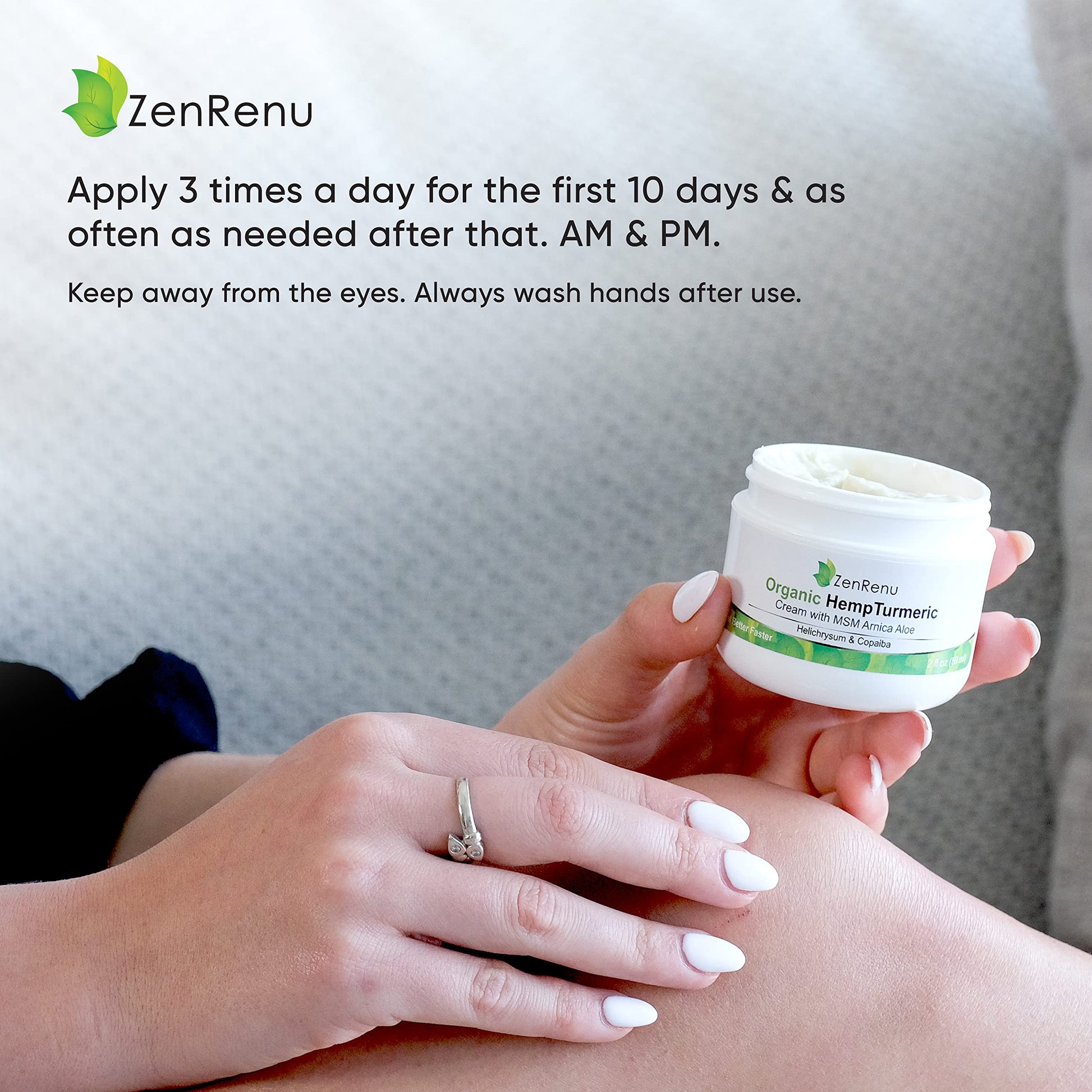 Zenrenu Hemp Joint & Muscle Relief Cream with Turmeric, Arnica, MSM, Hemp Oil & 7 Essential Oils - Non-Greasy & Soothing Formula for Back, Neck, Elbows, Knees, & Hip - ZenRenu, 2 oz ZenrenuBuy Supplements Australia