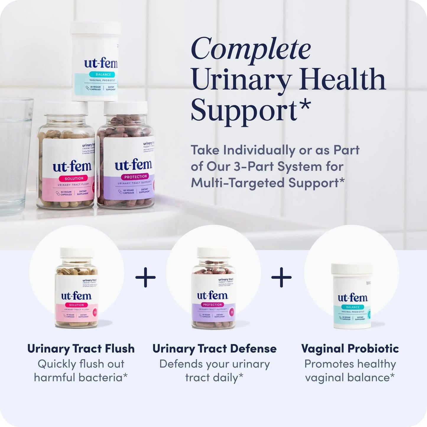 UT-Fem Protection - Urinary Tract Defense for Women, 3-in-1 Daily Defense Formula to Protect Urinary Tract Health, D-Mannose, Cranberry + Hibiscus, Natural Supplement - 60 Vegan Capsules UT-FemBuy Supplements Australia