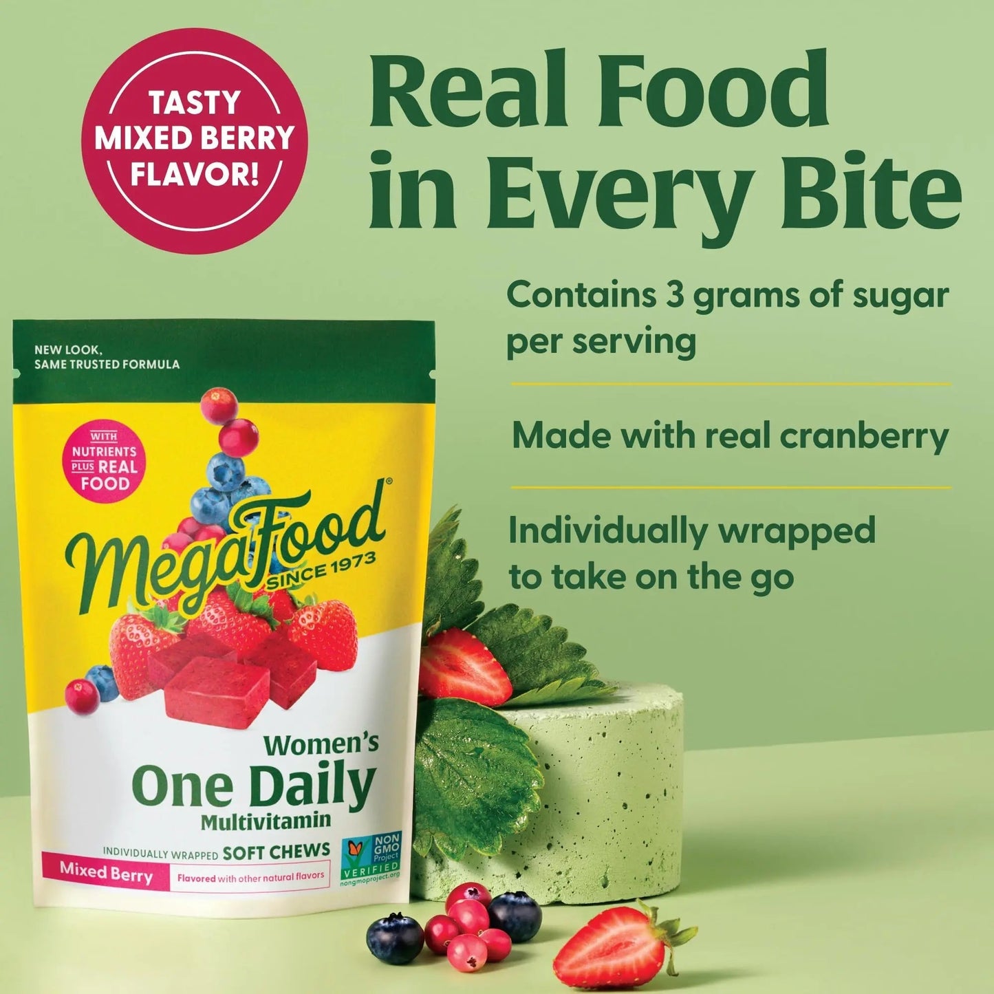 MegaFood Multivitamin for Women, One Daily Multivitamins, Soft Chews with Folate, Methylated B12, Vitamin B6, Biotin, Vitamin D3, C & A MegaFoodBuy Supplements Australia