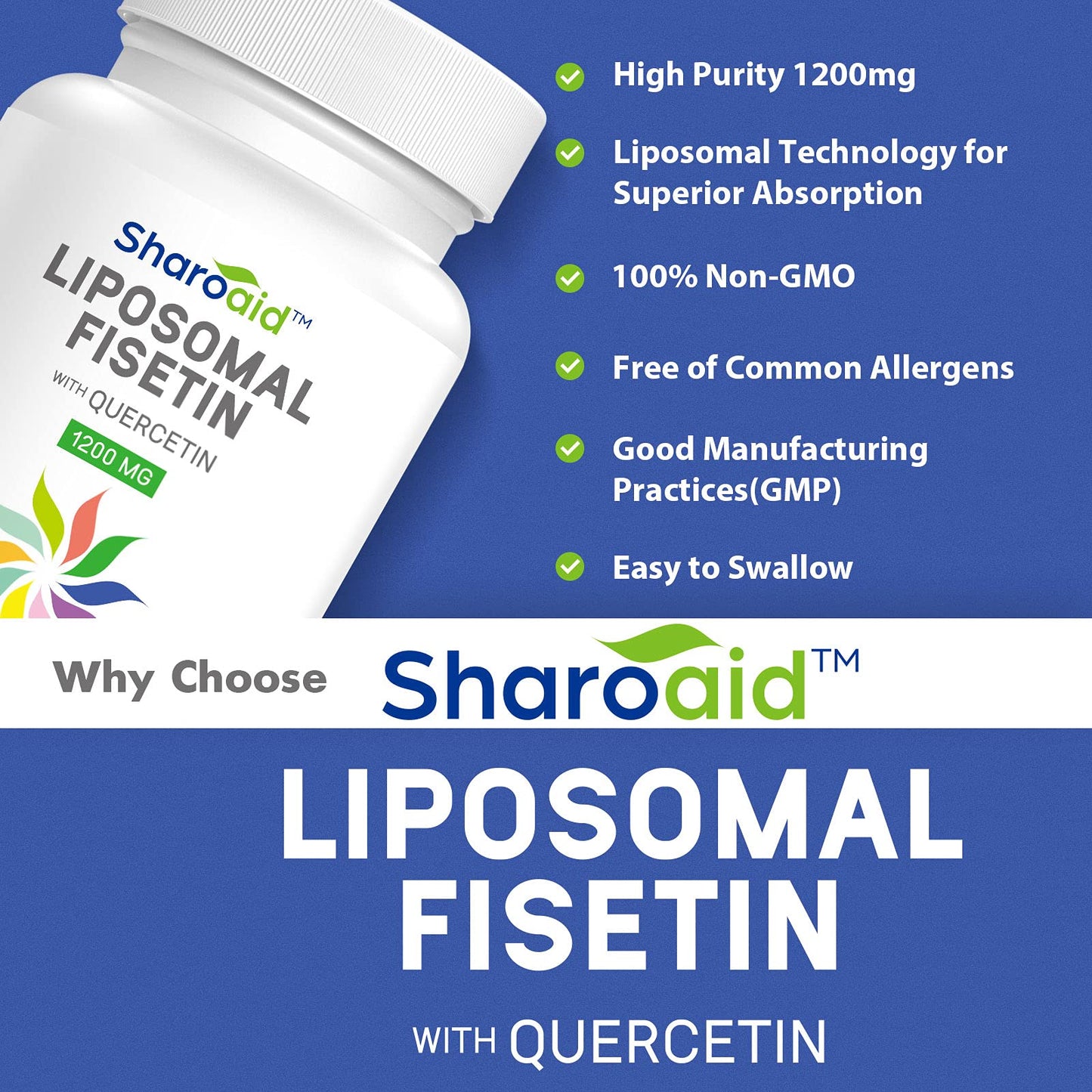 Sharoaid Liposomal Fisetin with Quercetin Supplements 1200 mg per Serving SharoaidBuy Supplements Australia