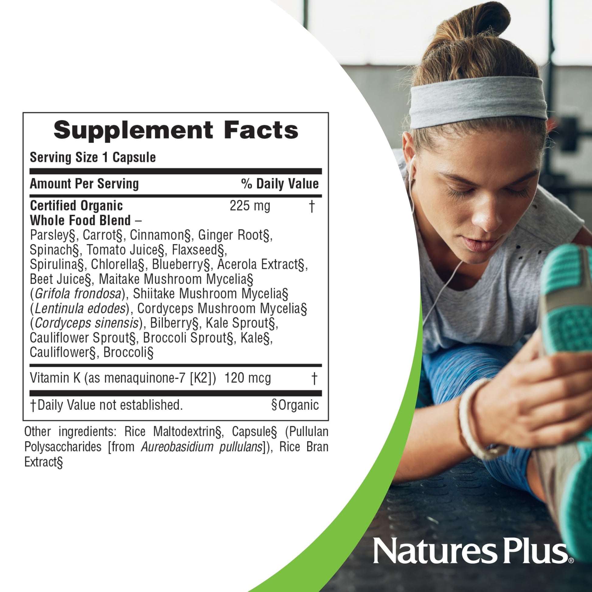 Nature's Plus Sol Garden Vit K2 120 mcg V Capsules, 60 Count NaturesPlusBuy Supplements Australia