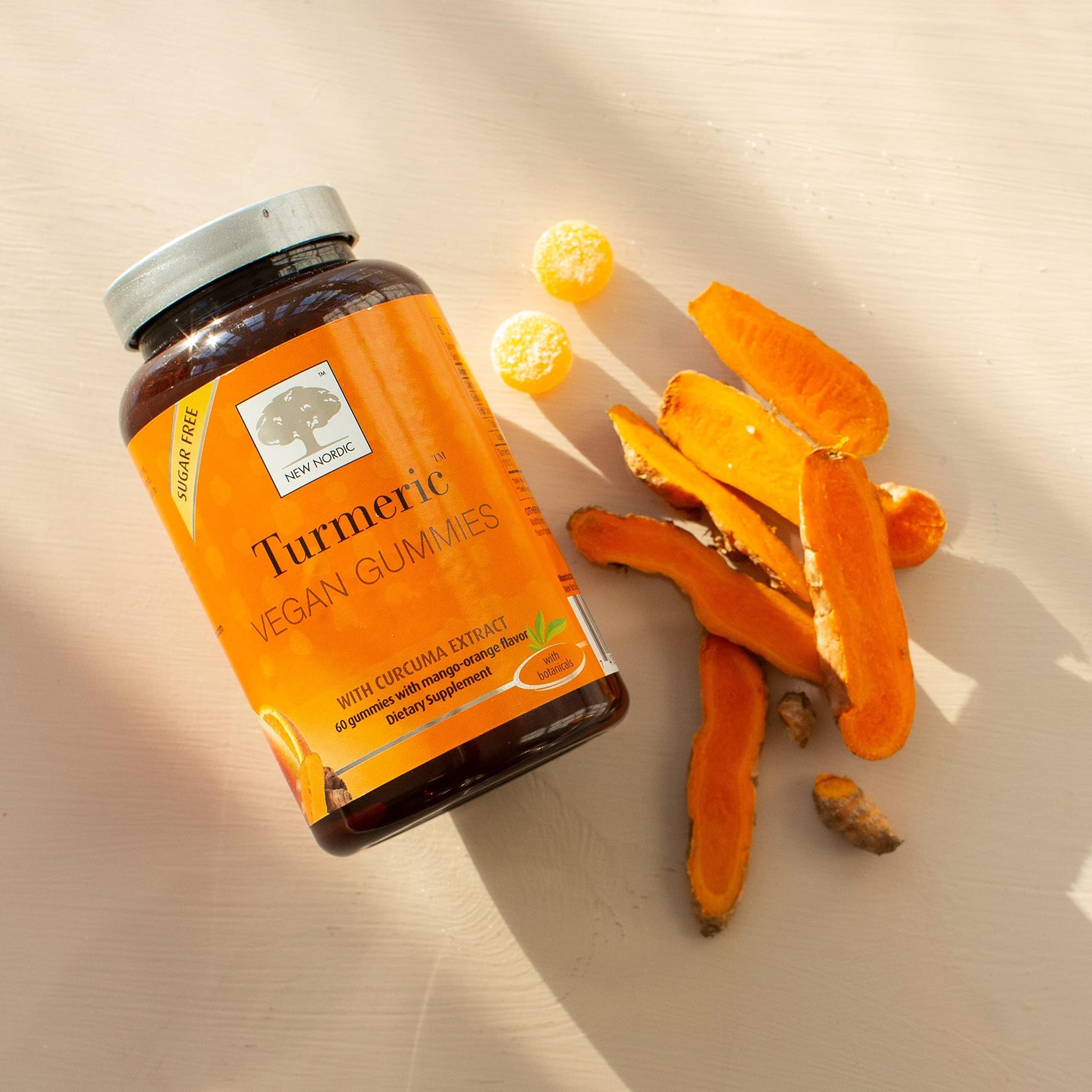 NEW NORDIC Turmeric Curcumin Gummies, Sugar Free, 300 mg Turmeric Supplement for Men and Women, Supports Normally Functioning Joints, Knees, Shoulders, Mango Orange, 60 Count NEW NORDICBuy Supplements Australia