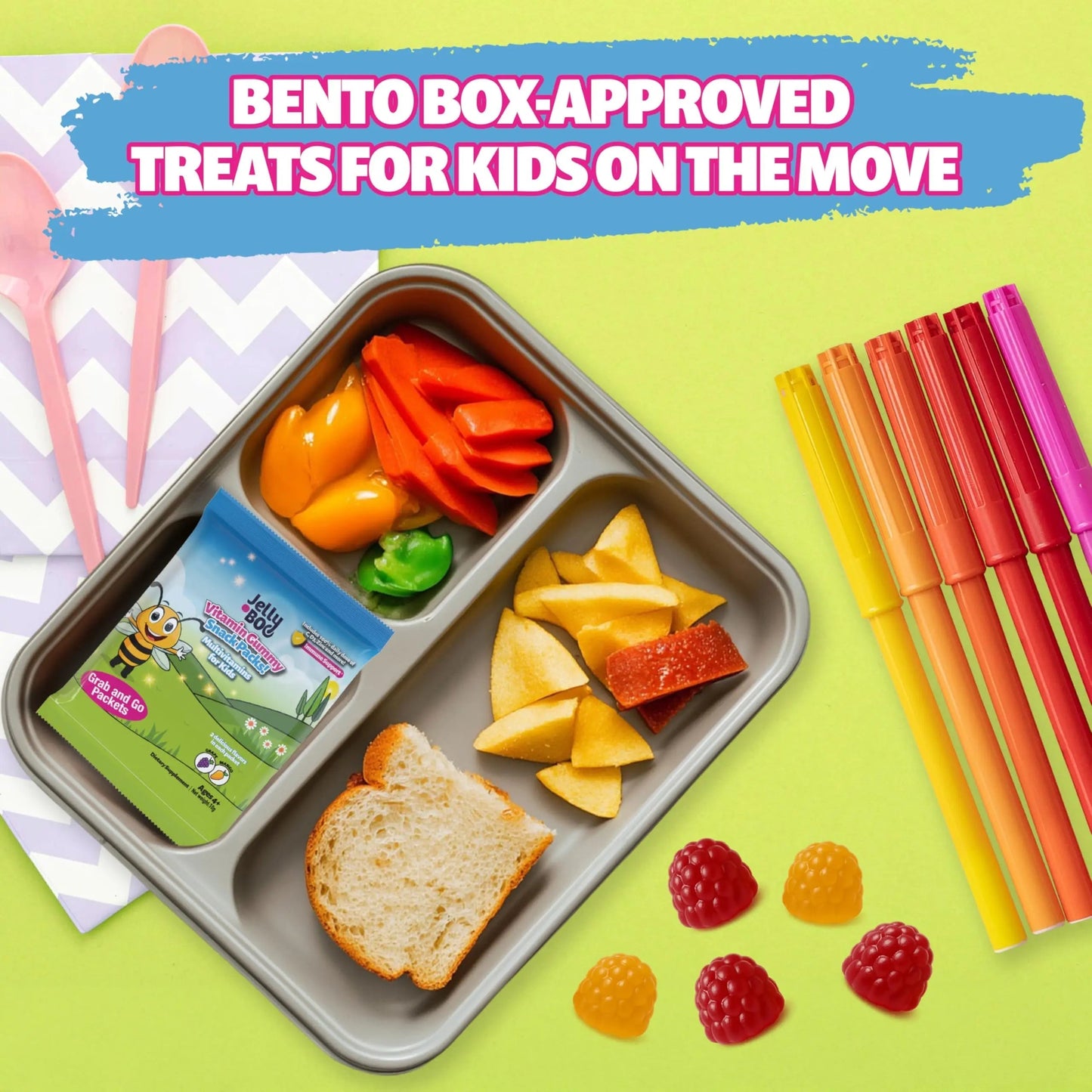 Kids Daily Multivitamin - Healthy Snacks For Kids – No Sugar, No Dyes, Monk Fruit Sweetened, Vegan, Gluten-Free- 100% Daily Value of Vitamins C, D3, Zinc Jelly.Boo