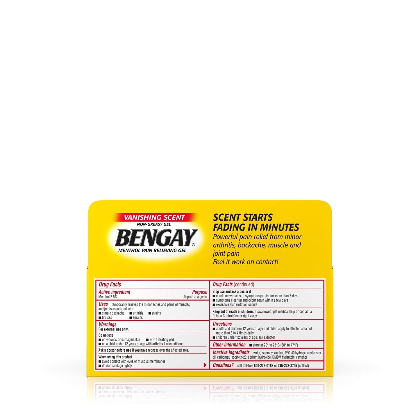 Vanishing Scent Bengay Relief Gel, Non-Greasy Topical Reliever with Cooling Menthol, 2 oz BengayBuy Supplements Australia