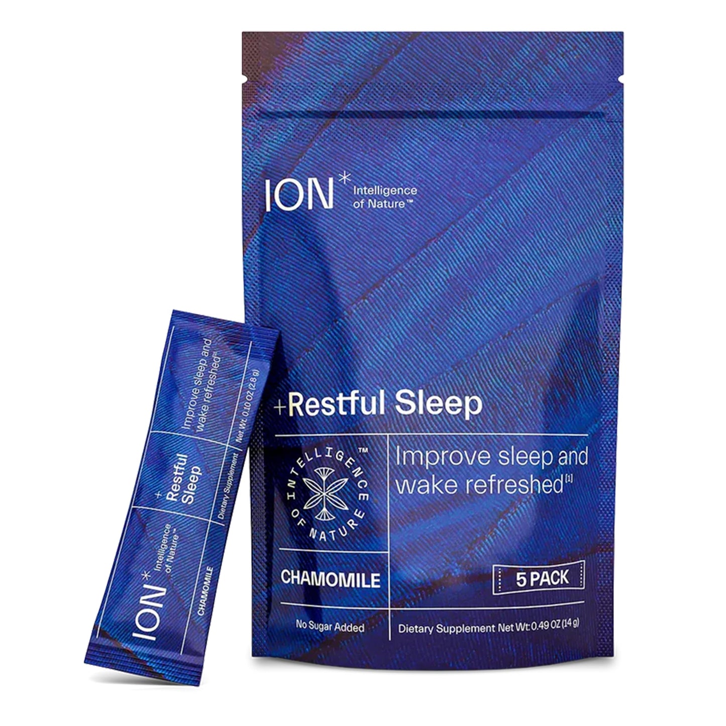 ION* Intelligence of Nature Restful Sleep - Ashwagandha Calm Sleep Aid Powder Drink Mix for Restful Night with Magnesium and L Theanine for Women and Men - 5 Packets ION* Intelligence of NatureBuy Supplements Australia