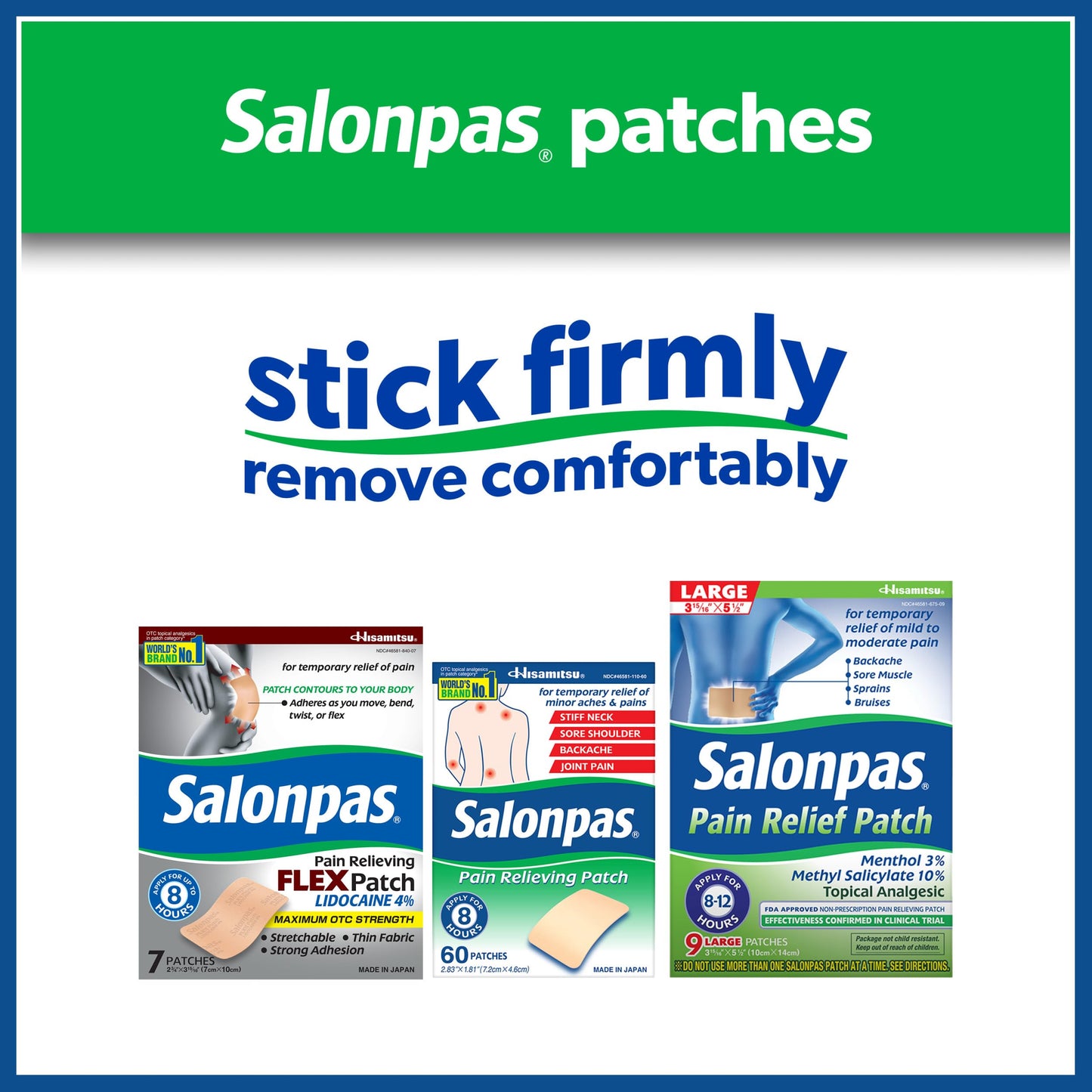 Salonpas Pain Relief Patch, 20 Count (Pack of 1), Up to 12 Hours Temporary Relief of Mild to Moderate Pain, Backache, Sore Muscle, Sprains, Bruises SalonpasBuy Supplements Australia