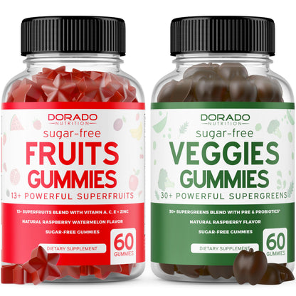 Fruit and Veggies Supplement (120 Gummies) - Premium Sugar-Free Superfood Super Green & Fruit Gummies for Adults - Immunity Support for Men & Women - Non GMO, Vegan Safe & Made in USA DORADO NUTRITIONBuy Supplements Australia