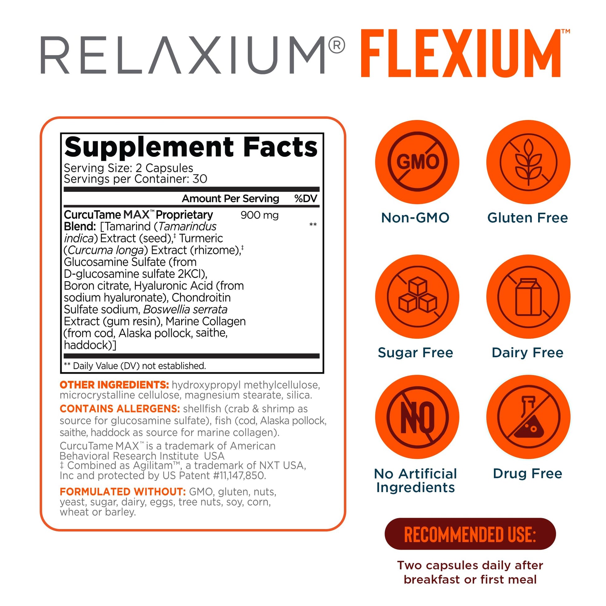 Relaxium Flexium Joint Support Supplement, Drug-Free, with CurcuTame Blend, Turmeric Supplement Formulated to Support Comfort and Mobility, 60 Capsules RelaxiumBuy Supplements Australia