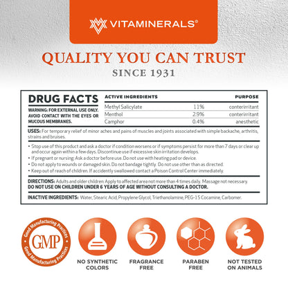 Vitaminerals 171 Glenalgesic® Pain Support Analgesic Balm, Muscle & Joint | Maximum Strength | Menthol | Camphor (8 oz) VitamineralsBuy Supplements Australia