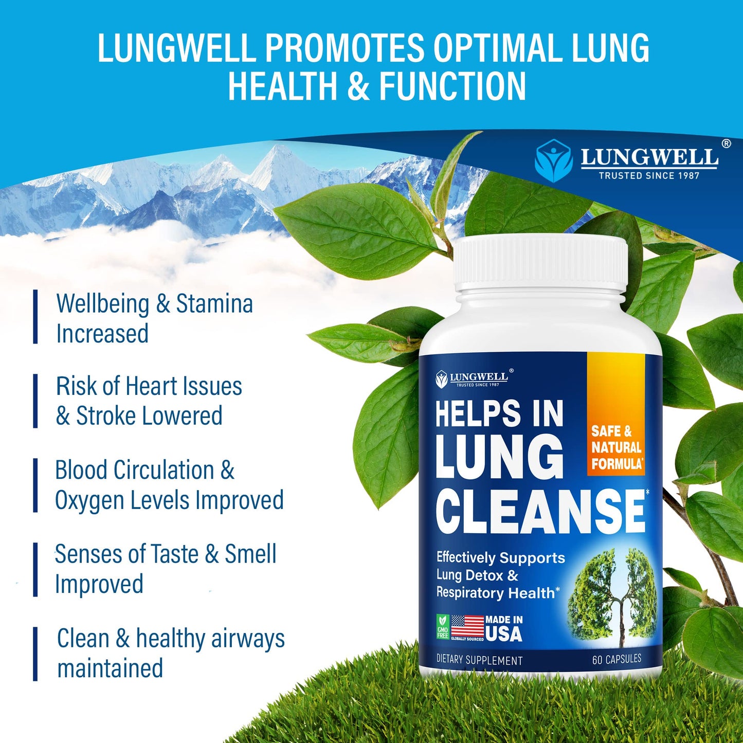 LUNGWELL Quit Smoking Aid - Made in USA - Helps to Clear Lungs & Stop LUNGWELLBuy Supplements Australia