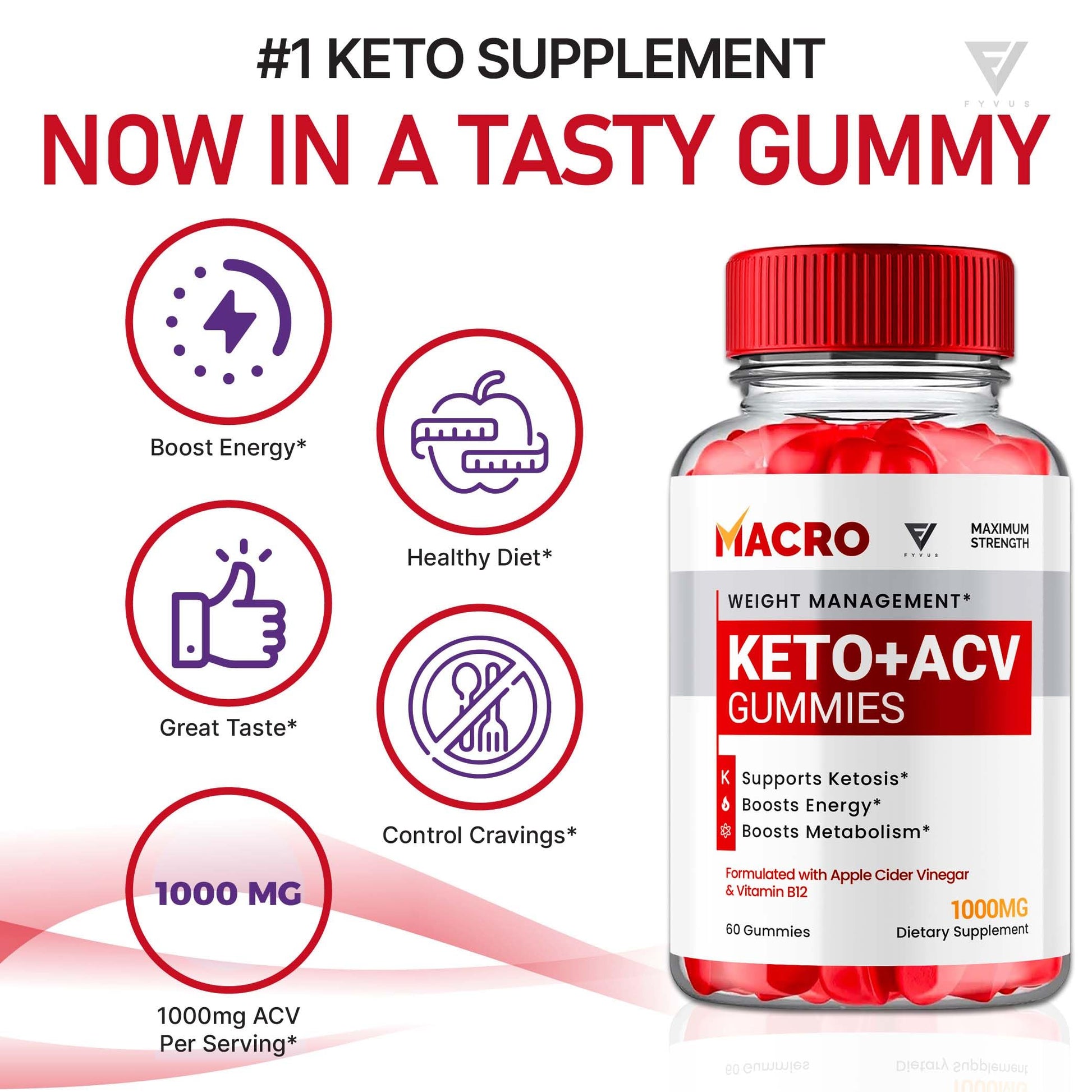 Macro Keto ACV Gummies Advanced Apple Cider Vinegar Vitamin Supplement FyvusBuy Supplements Australia