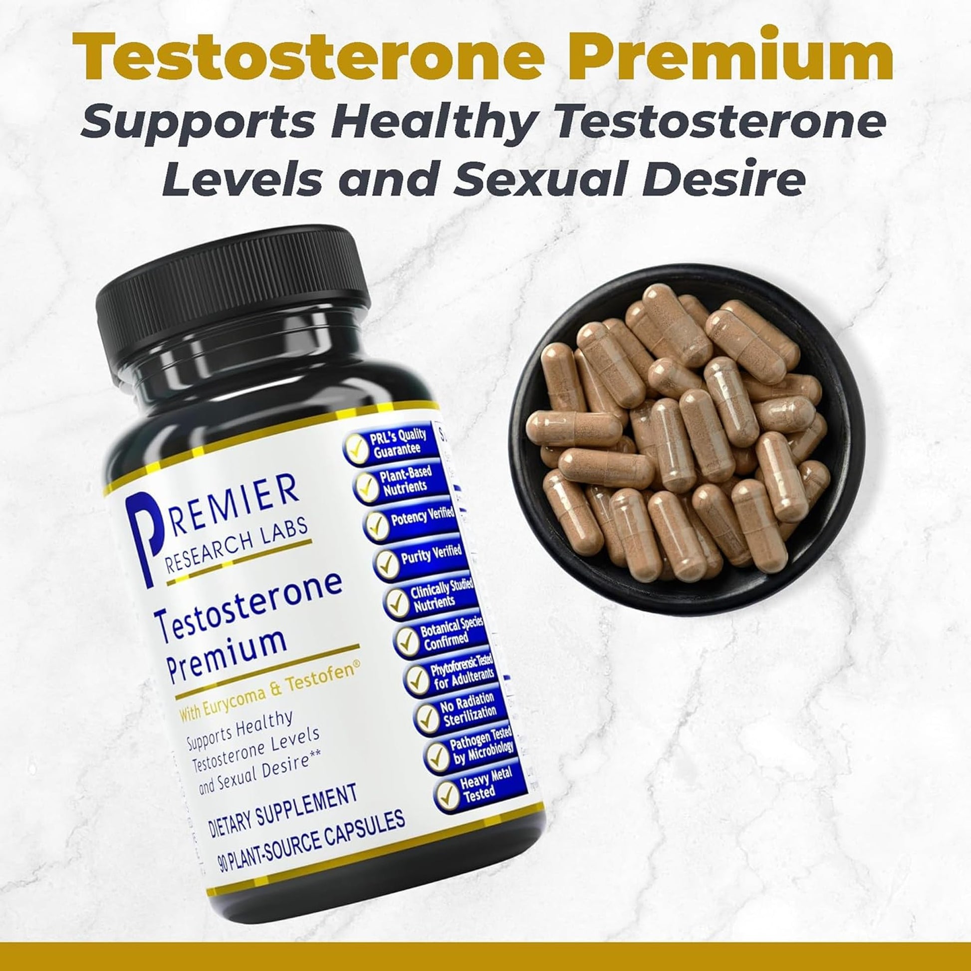 Premier Research Labs Testosterone Premium - Testosterone Supplement for Men, All Natural Testosterone Complex, Premier Labs Testosterone Support, Fenugreek, Cordyceps & Maca - 90 Vegetarian Capsules Premier Research LabsBuy Supplements Australia