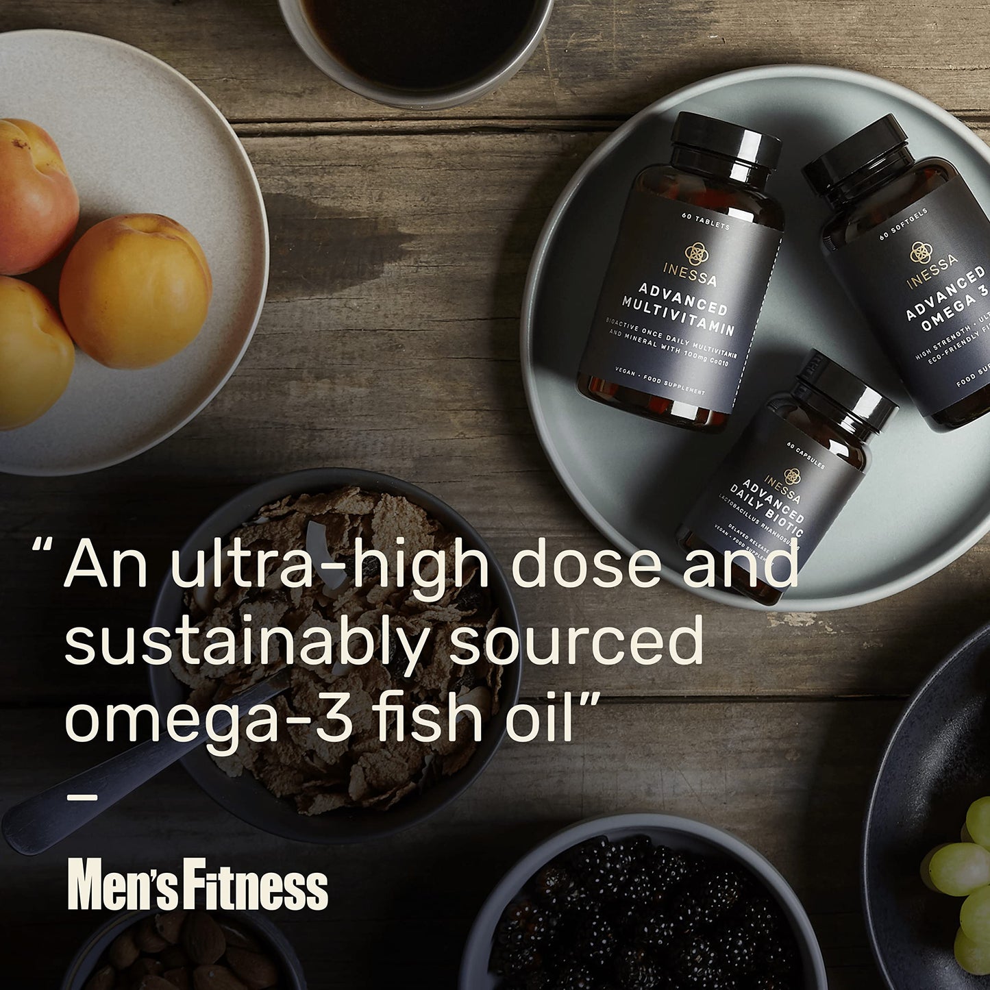 Omega 3 Fish Oil 1200mg (480mg EPA/360mg DHA per capsule) High Strength, Ultra Pure InessaBuy Supplements Australia