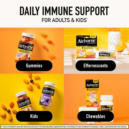 Vitamin C 1000mg (per serving) - Airborne Very Berry Effervescent Tablets (36 count in a box), Gluten-Free Immune Support Supplement, With Vitamins A C E, ZINC, Selenium, Echinacea & Ginger AirborneBuy Supplements Australia