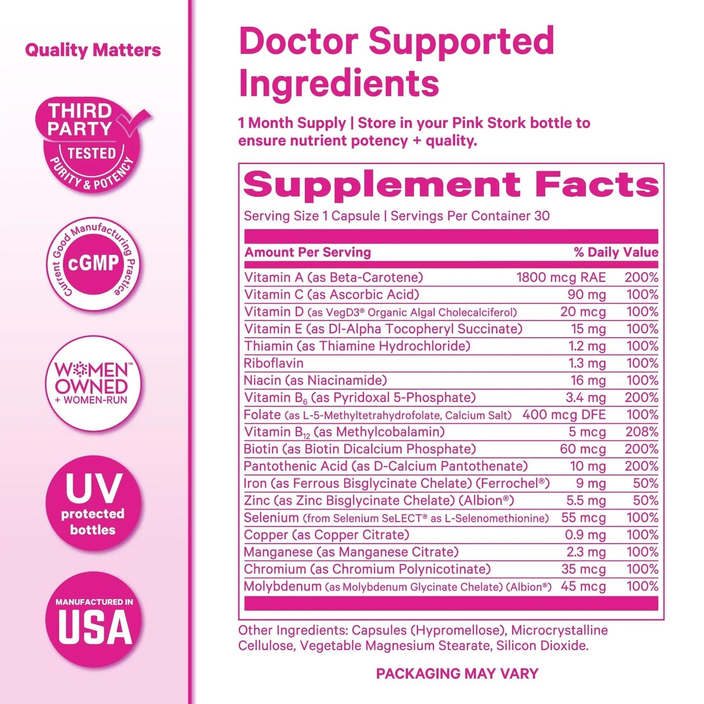 Pink Stork Total Women's Multivitamin - 19 Essential Vitamins for Women & Nutrients – Energy, Metabolism, Hormone, Immune & Mood Support Pink StorkBuy Supplements Australia
