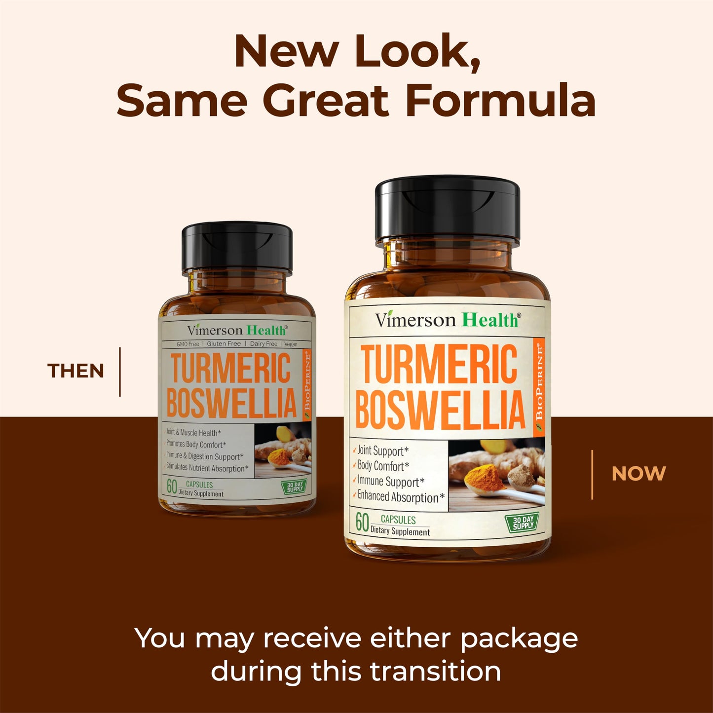 Turmeric Supplement w/Boswellia Serrata – Daily Support for Joint Health & Comfort – Organic Turmeric Curcumin Powder, Bioperine for Enhanced Absorption & Ginger Root – 60 Boswellia Extract Capsules Vimerson HealthBuy Supplements Australia